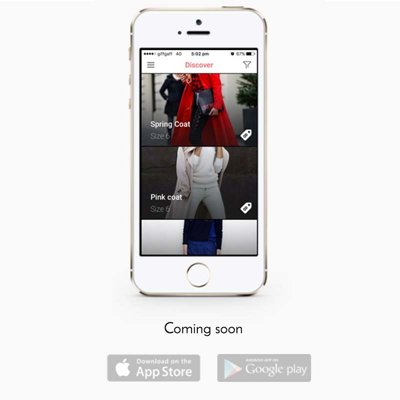 Mockup of an iphone fashion app concept