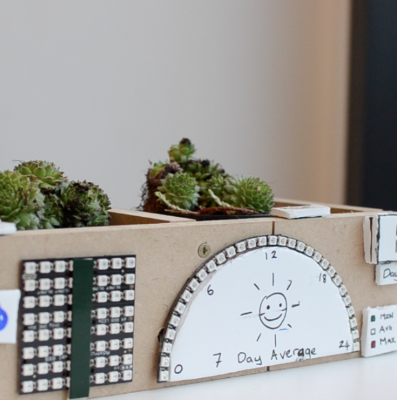 A digital plant pot with sensors